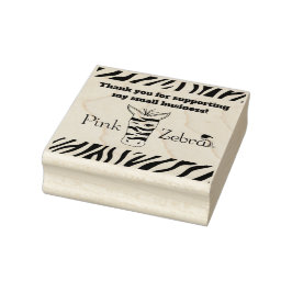 Roze Zebra Bedankt Stamp | Bedrijfsbenodigdheden Rubberstempel