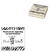 Roze Zebra Bedankt Stamp | Bedrijfsbenodigdheden Rubberstempel (Gestempeld)