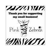 Roze Zebra Bedankt Stamp | Bedrijfsbenodigdheden Rubberstempel (Afrduk)