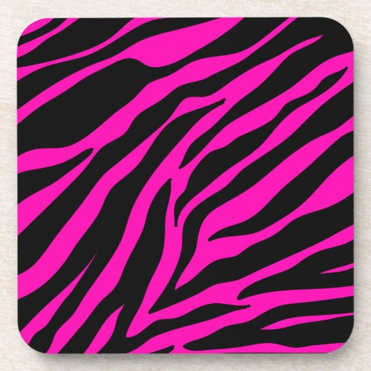 roze zebra bier onderzetter (Voorkant)
