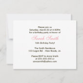 Roze Zebra Birthday Kaart (Achterkant)