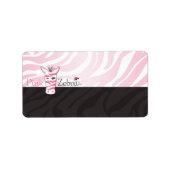 Roze Zebra Blank Etiket (Voorkant)