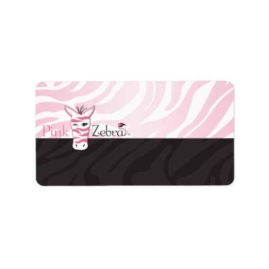 Roze Zebra Blank Etiket (Voorkant)