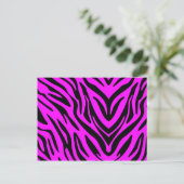 Roze Zebra Briefkaart (Staand voorkant)