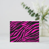 roze zebra briefkaart (Staand voorkant)