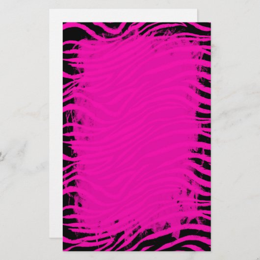 Roze Zebra briefpapier (Voorkant / Achterkant)