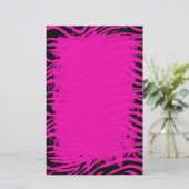 Roze Zebra briefpapier (Staand voorkant)