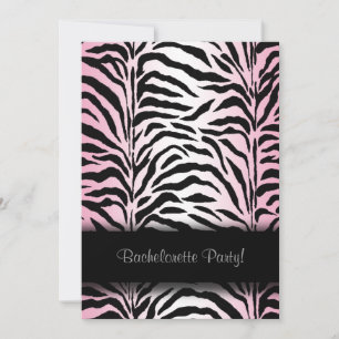 Roze Zebra Bruidsfeest Uitnodigingen