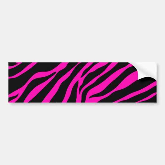 roze zebra bumpersticker (Voorkant)