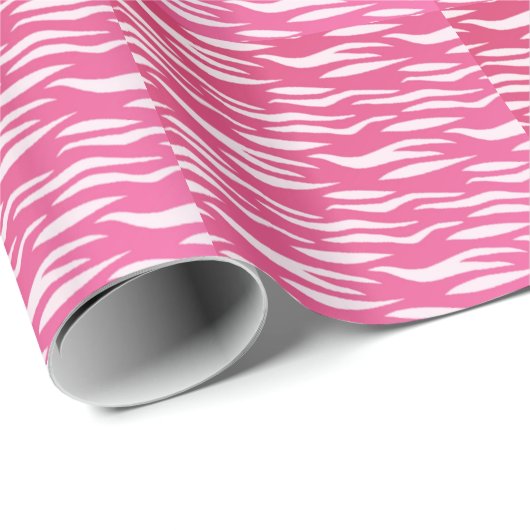 Roze Zebra Cadeaupapier (Rol Hoek)