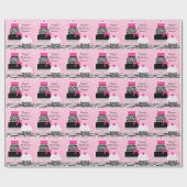  Roze Zebra Cake en Cupcake Wrapping Paper Cadeaupapier (Vlak)