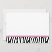 Roze Zebra Carriage Baby Shower Invitations Kaart (Achterkant)