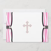 Roze Zebra Christening Kaart (Achterkant)