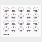 Roze Zebra Cupcake Stickers (Vel)