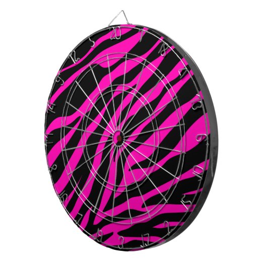 roze zebra dartbord (Voorkant Rechts)