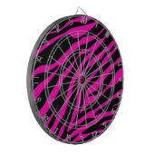 roze zebra dartbord (Voorkant Links)