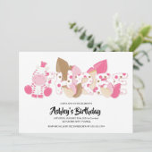 Roze Zebra derde uitnodiging (Staand voorkant)