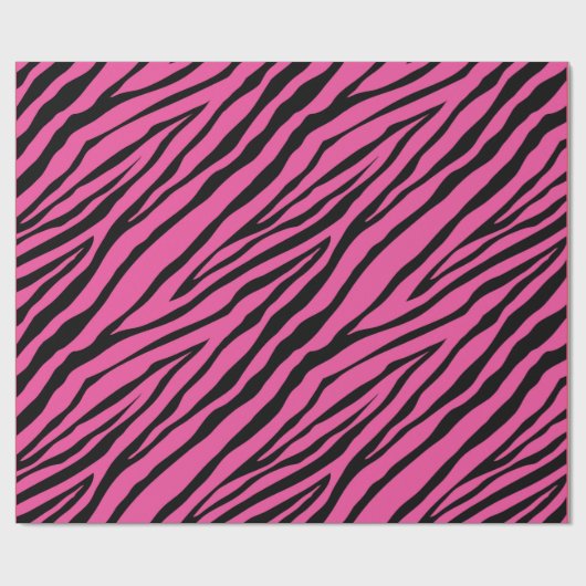 Roze Zebra Dierenprint Cadeaupapier (Vlak)
