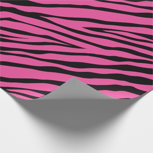 Roze Zebra Dierenprint Cadeaupapier (Hoek)