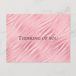 Roze Zebra Dierenprint Denken aan jou Briefkaart