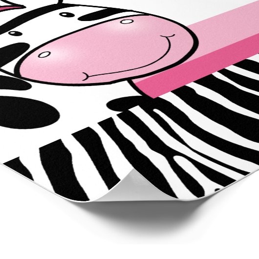 Roze Zebra Diva Aangepast Baby shower Banner Poster (Hoek)
