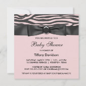Roze Zebra Diva Baby Meisje Shower Kaart (Achterkant)
