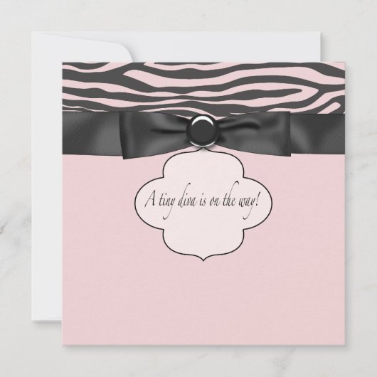Roze Zebra Diva Baby Meisje Shower Kaart (Voorkant)