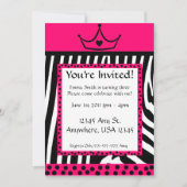 Roze Zebra Diva Birthday Kaart (Voorkant)