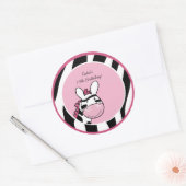 ROZE ZEBRA DIVA OERWOUD 3" Favor Stickers (Envelop)
