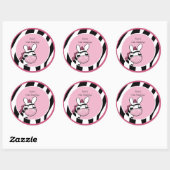 ROZE ZEBRA DIVA OERWOUD 3" Favor Stickers (Vel)