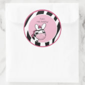 ROZE ZEBRA DIVA OERWOUD 3" Favor Stickers (Tas)