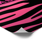 Roze Zebra en pooldots Poster (Hoek)