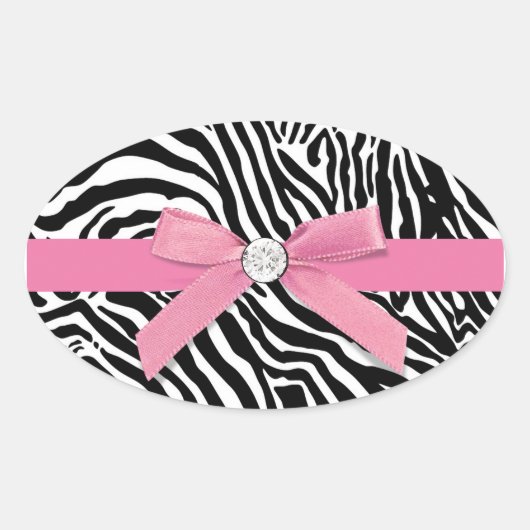 Roze zebra enveloppe verzegeling sticker (Voorkant)