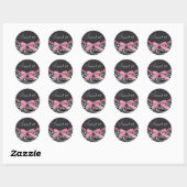 Roze zebra enveloppe verzegeling sticker (Vel)