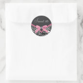 Roze zebra enveloppe verzegeling sticker (Tas)