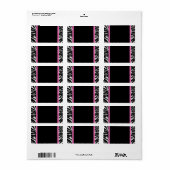 Roze Zebra Etiket (Full Sheet)