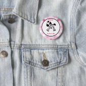 Roze Zebra Gepersonaliseerd naam tag Button (In situ)