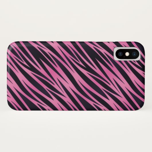 Roze zebra gestreepte achtergrond Case-Mate iPhone case (Achterkant (horizontaal))