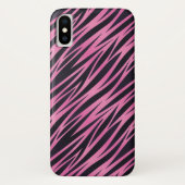 Roze zebra gestreepte achtergrond Case-Mate iPhone case (Achterkant)