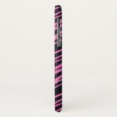Roze zebra gestreepte achtergrond Case-Mate iPhone case (Achterkant/links)