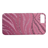 Roze Zebra Glitter Case-Mate iPhone Case (Achterkant (Horizontaal))