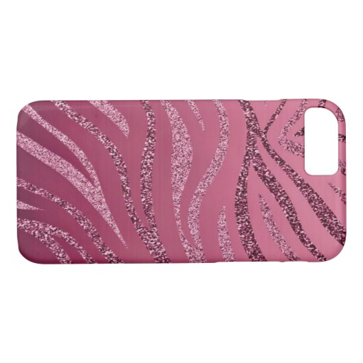 Roze Zebra Glitter Case-Mate iPhone Case (Achterkant (Horizontaal))