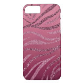Roze Zebra Glitter Case-Mate iPhone Case (Achterkant)