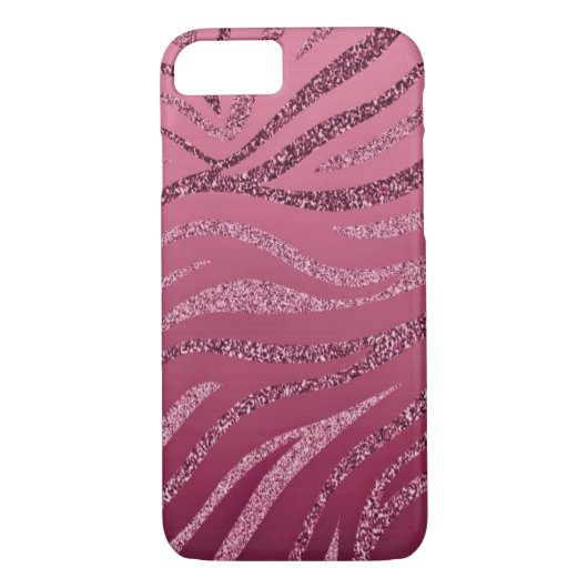 Roze Zebra Glitter Case-Mate iPhone Case (Achterkant)