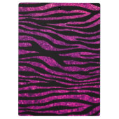 Roze Zebra, Glitter Zebra, Zebra Print, Jouw naam Klembord (Achterkant)