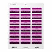 Roze Zebra, glitter Zebra, Zebra Print, Stripes Etiket (Full Sheet)