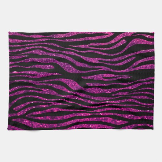 Roze Zebra, glitter Zebra, Zebra Print, Stripes Theedoek (Horizontaal)