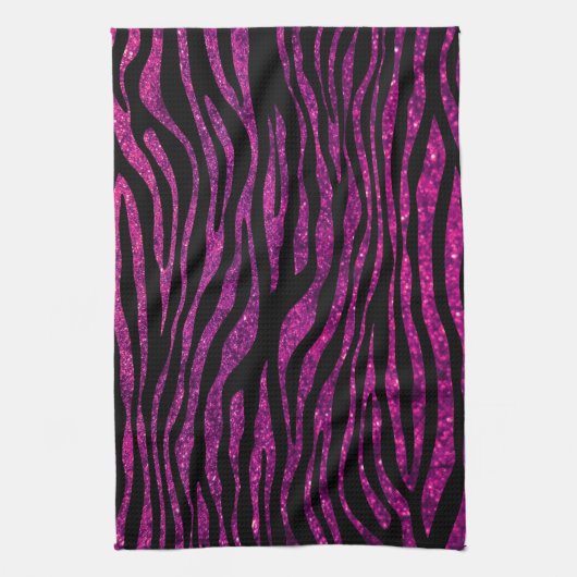 Roze Zebra, glitter Zebra, Zebra Print, Stripes Theedoek (Verticaal)