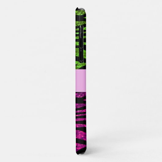 Roze Zebra, Groene Zebra, Glitter Zebra, Jouw naam Case-Mate iPhone Case (Achterkant/links)