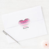 Roze zebra hart Sweet 16 Party sticker (Envelop)